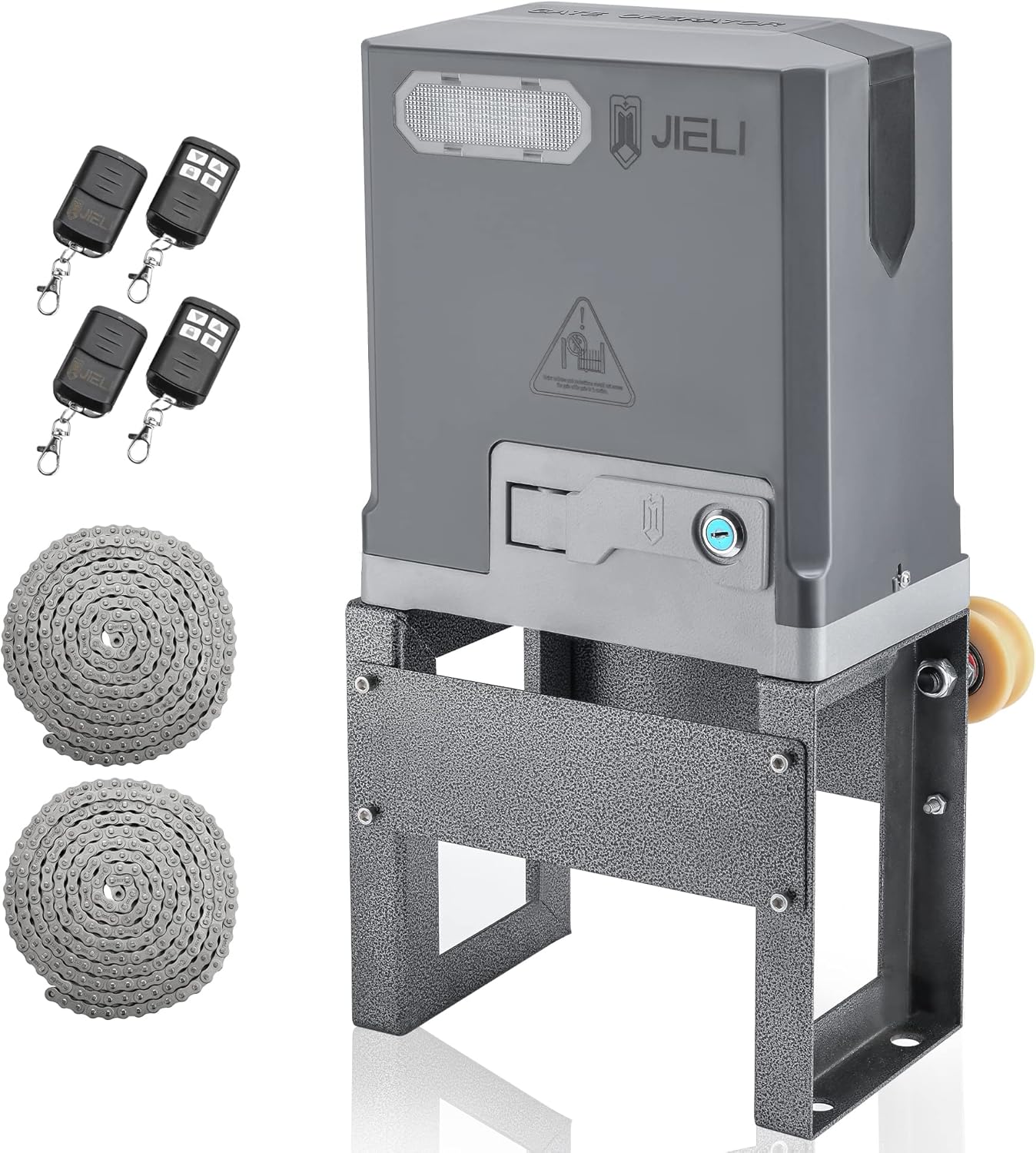 Jieli 3300 lb automatic sliding gate opener for heavy commercial and farm gates up to 40 feet